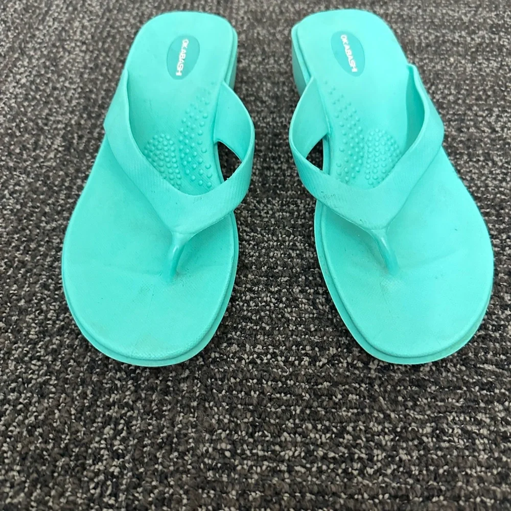 OKABASHI WOMEN'S Splash Flip Flops SANDALS SIZE L Green - Picture 5 of 8